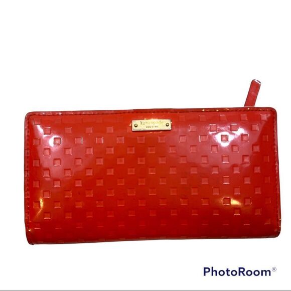 Kate Spade Jewel Street Stacey Continental Wallet Surprise Coral- neon - Picture 2 of 15